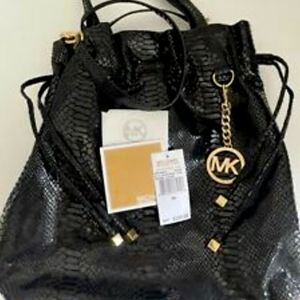 Michael Kors Black Snakeskin Embossed tote